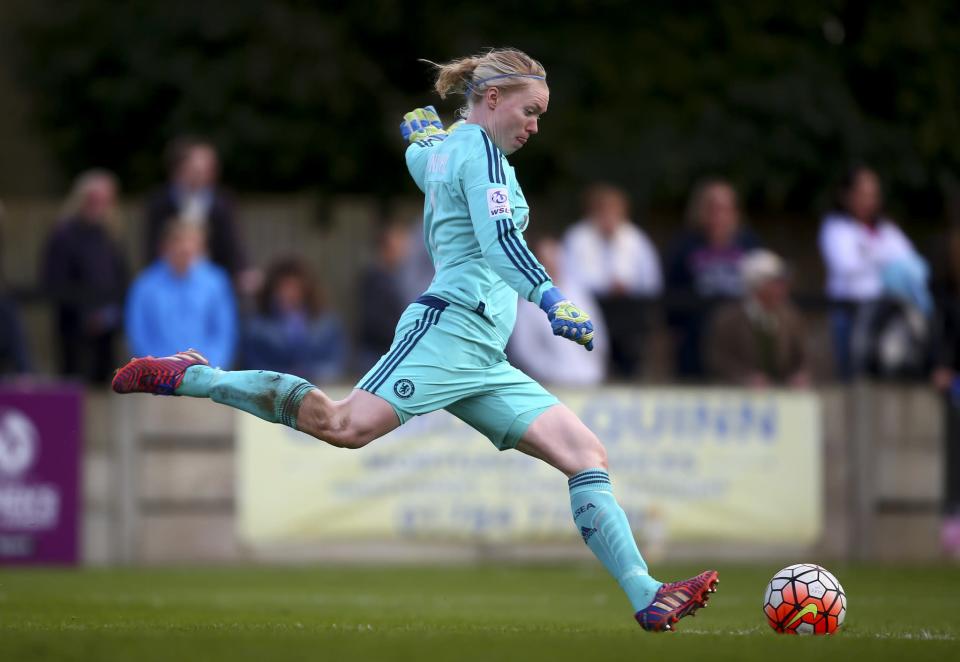 <p>Swedish goalkeeper Hedvig Lindahl plays for Chelsea and has been named the country's goalkeeper of the year five times, including both in 2014 and 2015. She married her wife, Sabine Willms, in 2011, and their son was born in 2014. (Getty) </p>