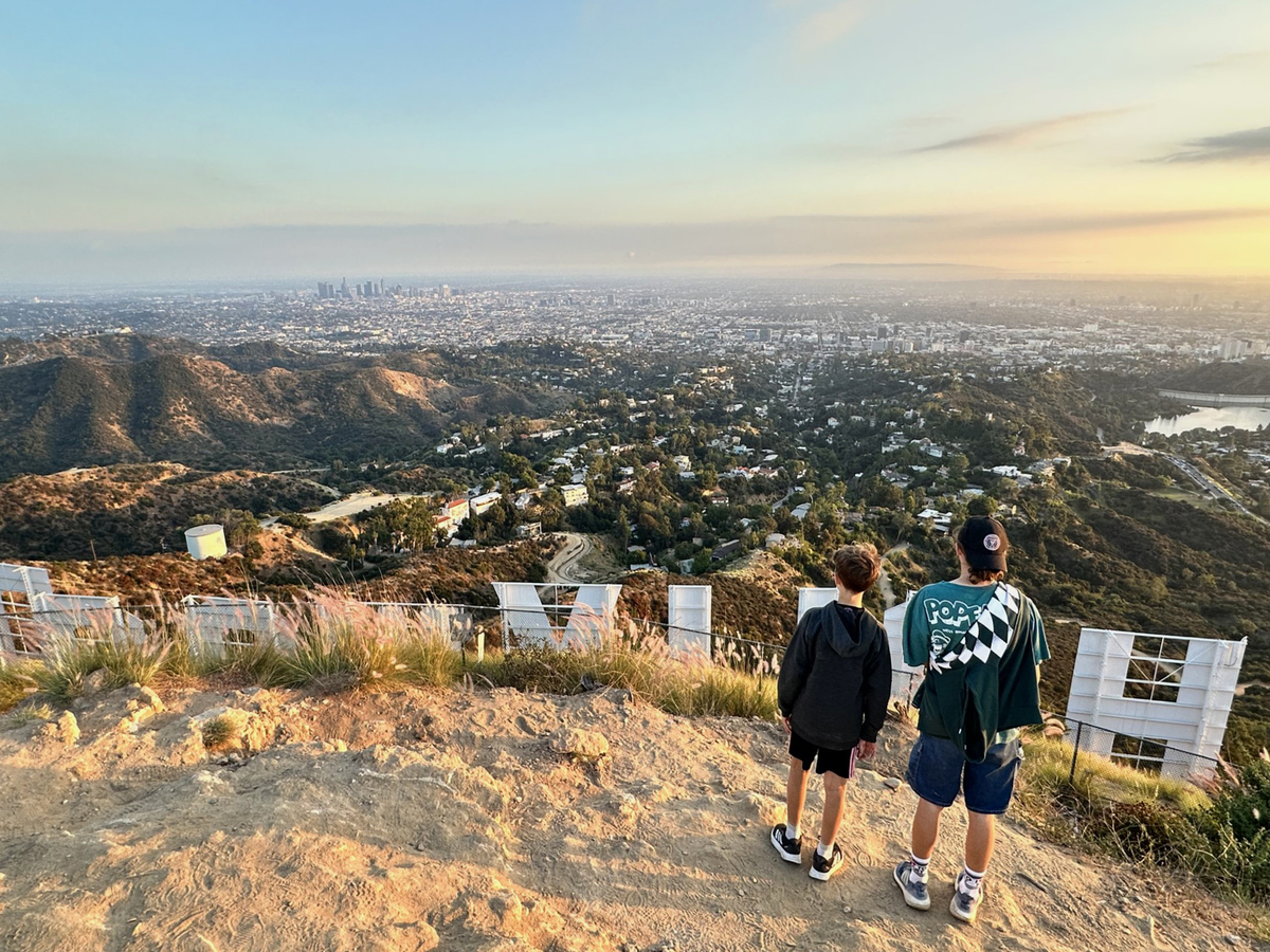 Looking out over the Hollywood sign after a sunset hike (Elliot Wagland)