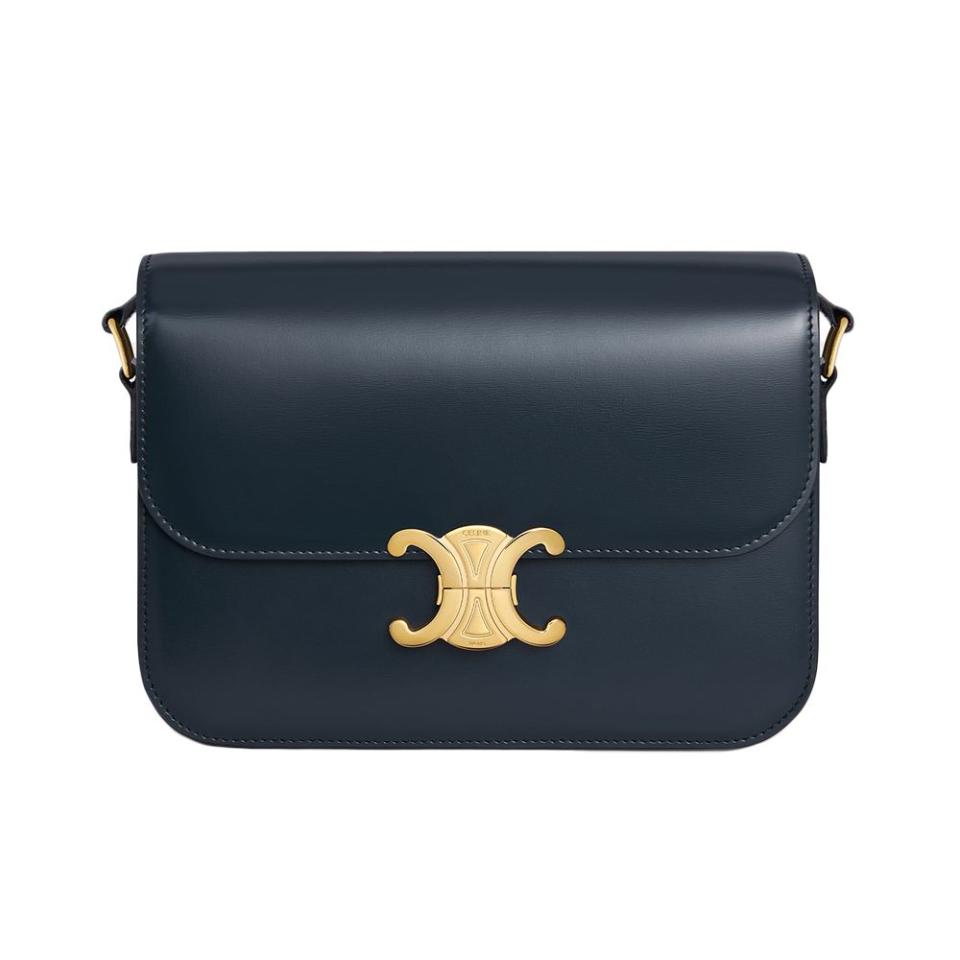 <p><a href="https://www.celine.com/en-us/celine-shop-women/handbags/triomphe/classique-triomphe-bag-in-shiny-calfskin-187363BF4.07OC.html?nav=A0303" rel="nofollow noopener" target="_blank" data-ylk="slk:Shop Now;elm:context_link;itc:0;sec:content-canvas" class="link ">Shop Now</a></p><p>Classique Triomphe Bag</p><p>celine.com</p><p>$4150.00</p>