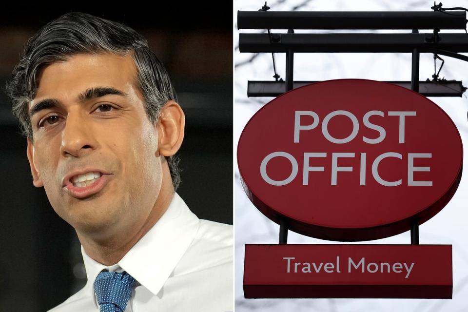 Rishi Sunak has said ‘we’re on it’, vowing to right the wrongs of the Horizon IT scandal (PA/EPA)