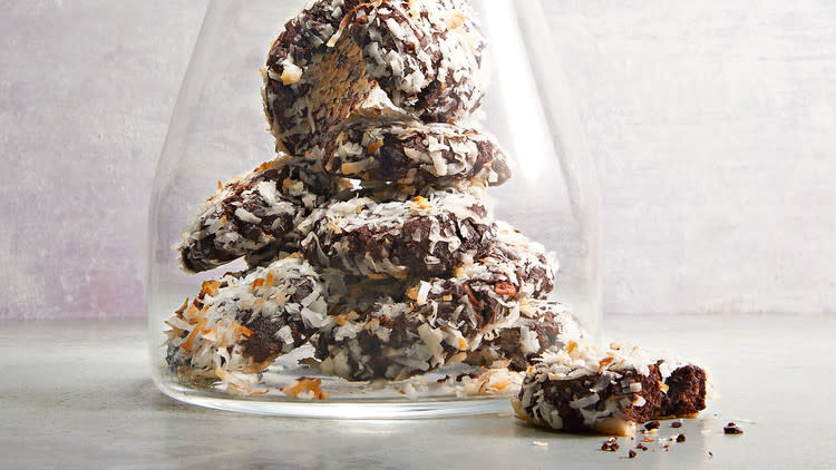 almond coconut chewy chocolate cookies