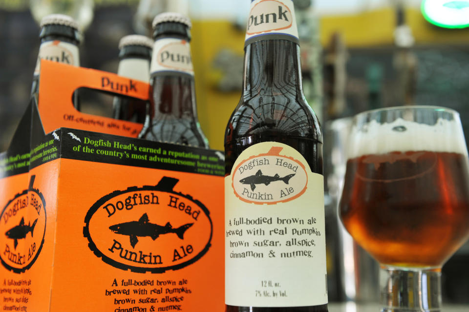 This undated photo provided by the Dogfish Head Craft Brewery in Milton, Del. shows their Punkin Ale. (AP Photo/Dogfish Head Craft Brewery)