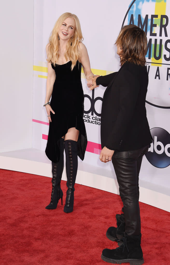 Actress Nicole Kidman (L) and singer/musican Keith Urban attend the 2017 American Music Awards at Microsoft Theater