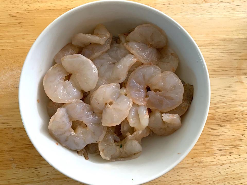 Butterflied shrimp for the pasta