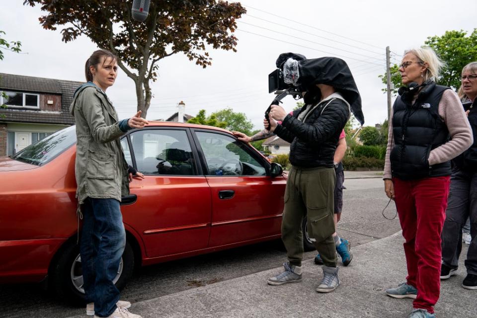 Lloyd (right) on the set of ‘Herself’ with Dunne as Sandra (left) says she prefers low-budget films as they feel less schizophrenic (Pat Redmond)