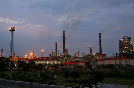 An oil refinery of Essar Oil , which runs India's second biggest private sector refinery, is pictured in Vadinar in the western state of Gujarat, India, October 4, 2016. REUTERS/Amit Dave