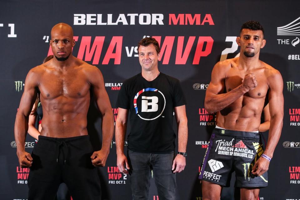 Green with Michael Page (left) and Douglas Lima (Lucas Noonan/Bellator MMA)