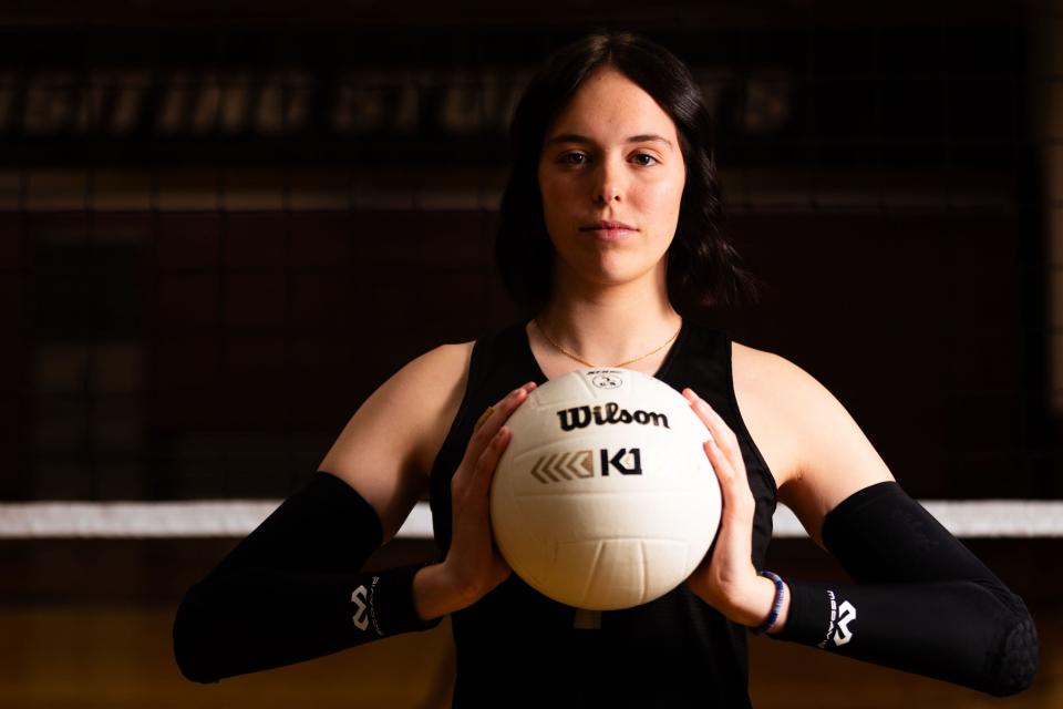 Lone Peak High School’s Zoey Burgess, named 2023 Deseret News Ms. Volleyball, poses for a portrait at Lone Peak High School in Highland on Saturday, Nov. 25, 2023. | Megan Nielsen, Deseret News