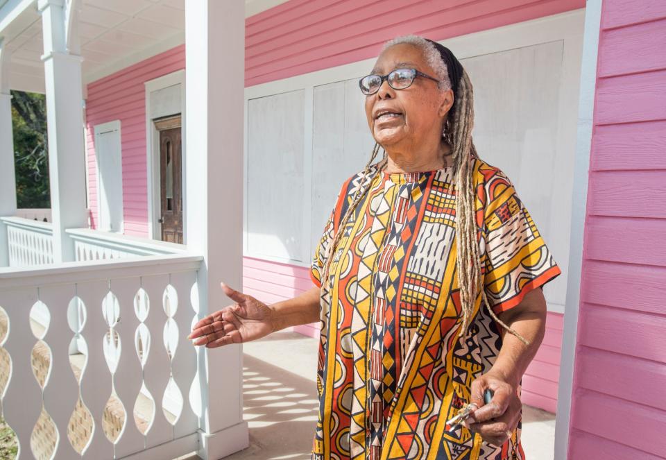 Georgia Blackmon, talks about restoring the historic the historic Ella Jordan Home in this News Journal file photo. Blackmon, a beloved Pensacola activist, educator, business woman, historian and community leader, died at age 82 on Monday, Sept. 18, 2023.