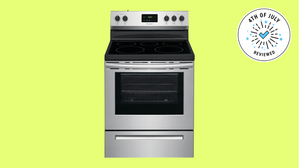 Update your kitchen with this electric range from a Frigidaire collection on sale before the 4th of July.