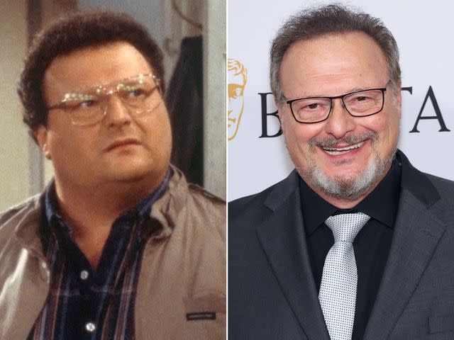 <p>Joey Delvalle/NBCU Photo Bank/NBCUniversal/Getty ; Monica Schipper/Getty</p> Left: Wayne Knight as Newman in Seinfeld.' Right: Wayne Knight at the BAFTA Tea Party in 2023.