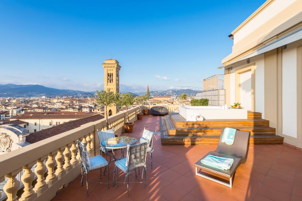 The terrace at The Westin Excelsior, Florence