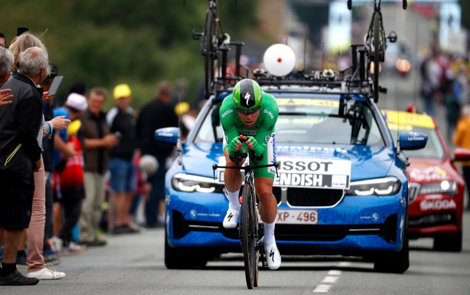 Mark Cavendish wearing the green jersey - GETTY IMAGES