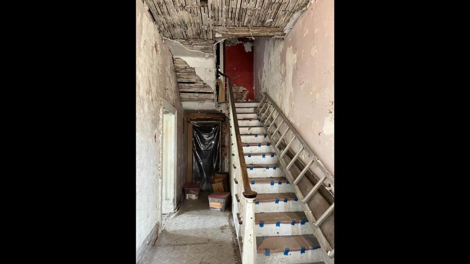 This stairway leads to the second floor of the Gustave Koerner House, which is being restored for use as a museum and education center at 200 Abend St., near downtown Belleville.