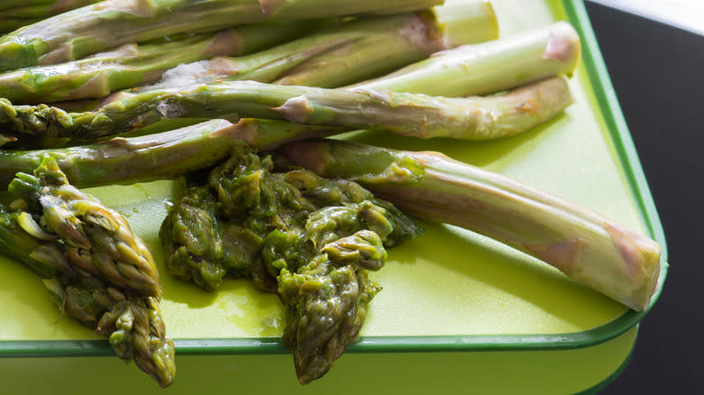 slimy and rotten asparagus