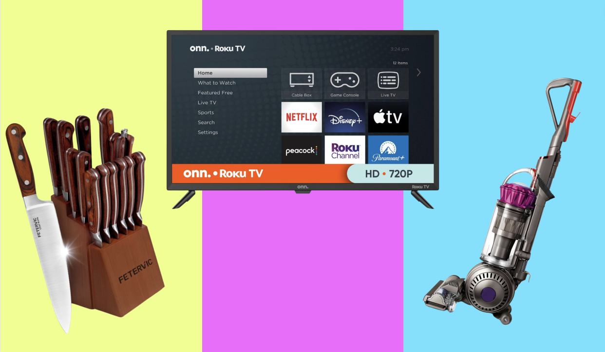 a knife set, smart tv, and dyson vacuum, all on sale at walmart
