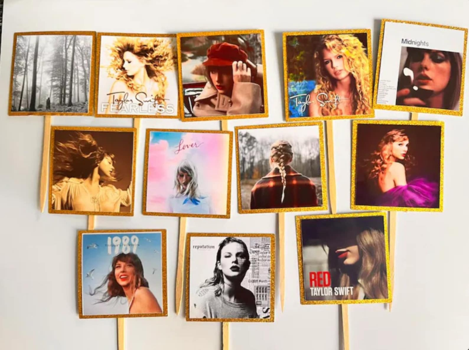 KadesCreationsCo. Taylor Swift Cupcake Toppers - Set of 12