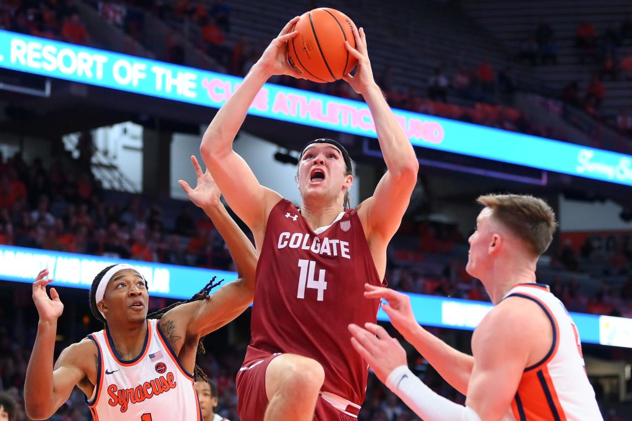 Colgate forward Keegan Records is a career 63.5% shooter who has averaged at least 9.1 points and at least 6 rebounds in his last three seasons.