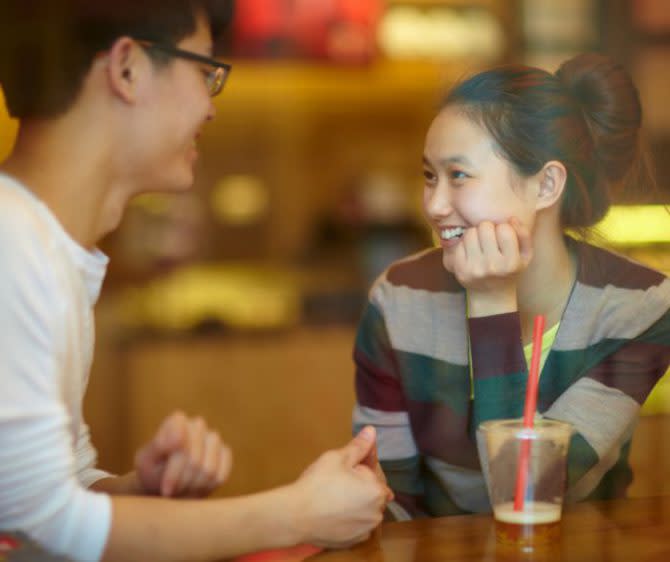 交友平台媒合配對時，只要確認雙方意願，即為兩人安排餐廳的一對一約會。(圖片來源：Lamatch好好交友平台提供)