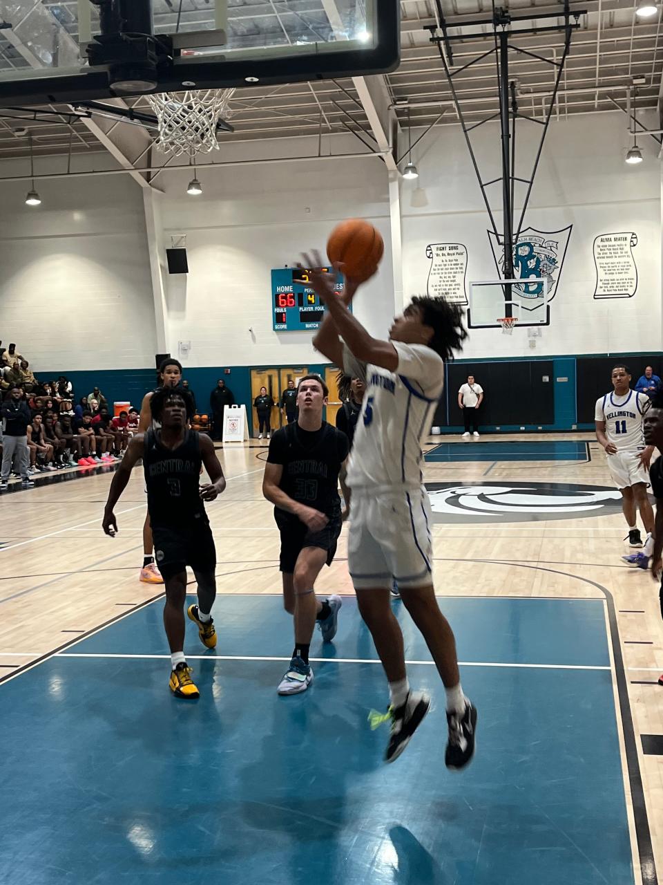 Wellington's Jeremy Tovar drives for a layup during the second half against Palm Beach Central on Thursday night in a District 8-7A semifinal game.