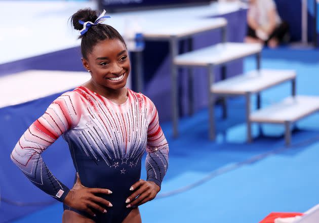 Simone Biles décroche le bronze à la poutre, sa 7e médaille olympique (Simone Biles remporte le bronze à la poutre le 3 août. Photo par Laurence Griffiths/Getty Images) (Photo: Laurence Griffiths via Getty Images)