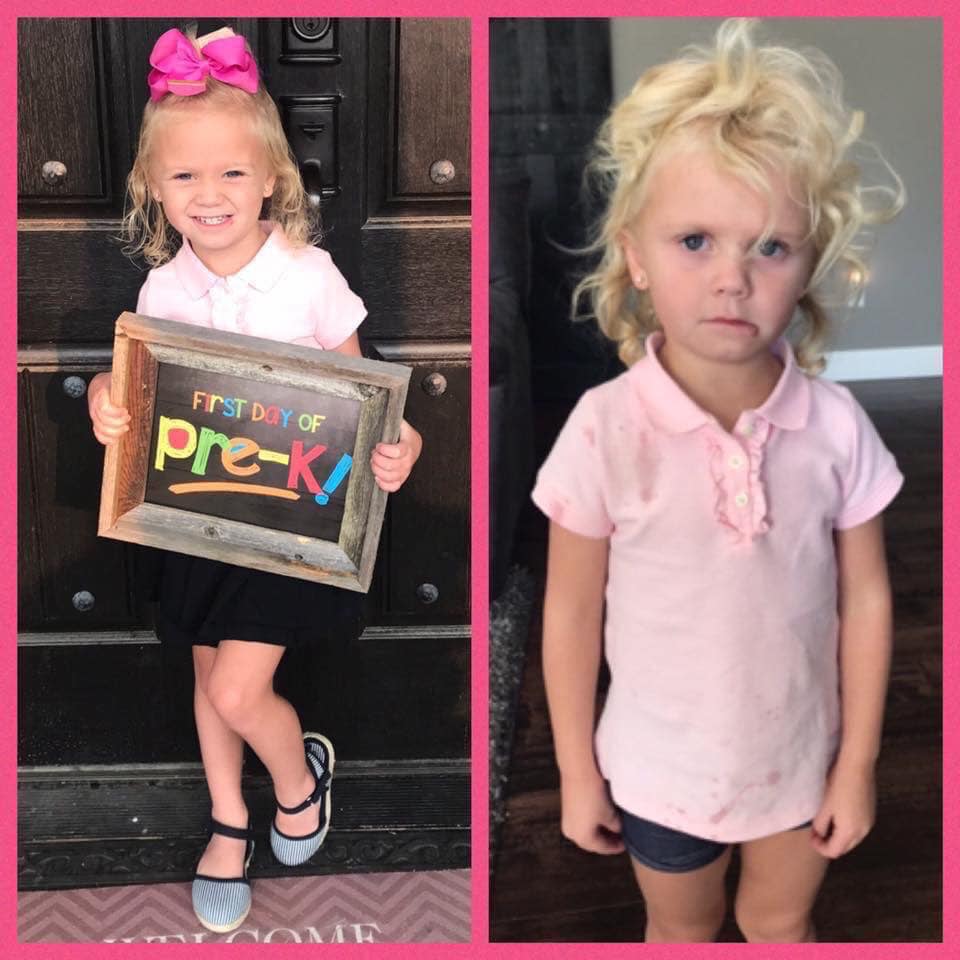 First day of school: Before and after