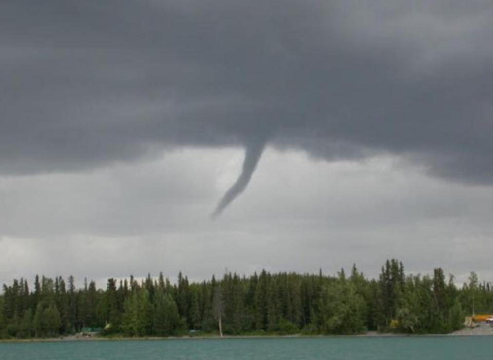 July 2005 funnel cloud on the Kenai Peninsula  Courtesy Julia Ruthford, National Weather Service