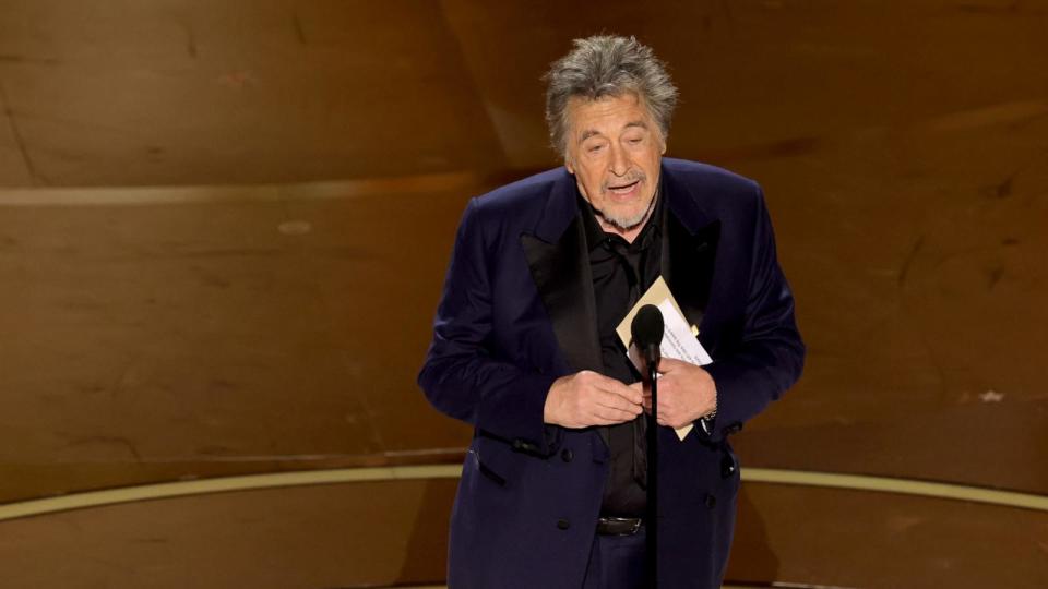 PHOTO: Al Pacino speaks onstage during the 96th Annual Academy Awards at Dolby Theatre on March 10, 2024 in Hollywood. (Kevin Winter/Getty Images)