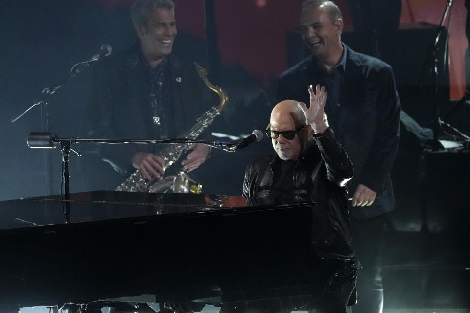 Billy Joel performs "You May Be Right" during the 66th annual Grammy Awards on Sunday, Feb. 4, 2024, in Los Angeles. (AP Photo/Chris Pizzello)