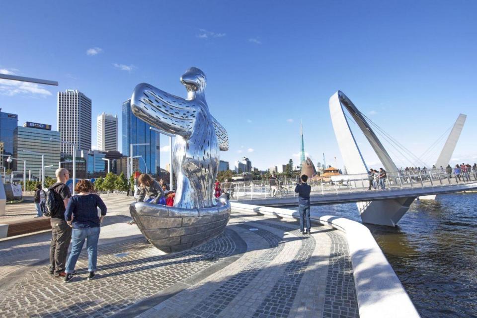 A sculpture on the boardwalk