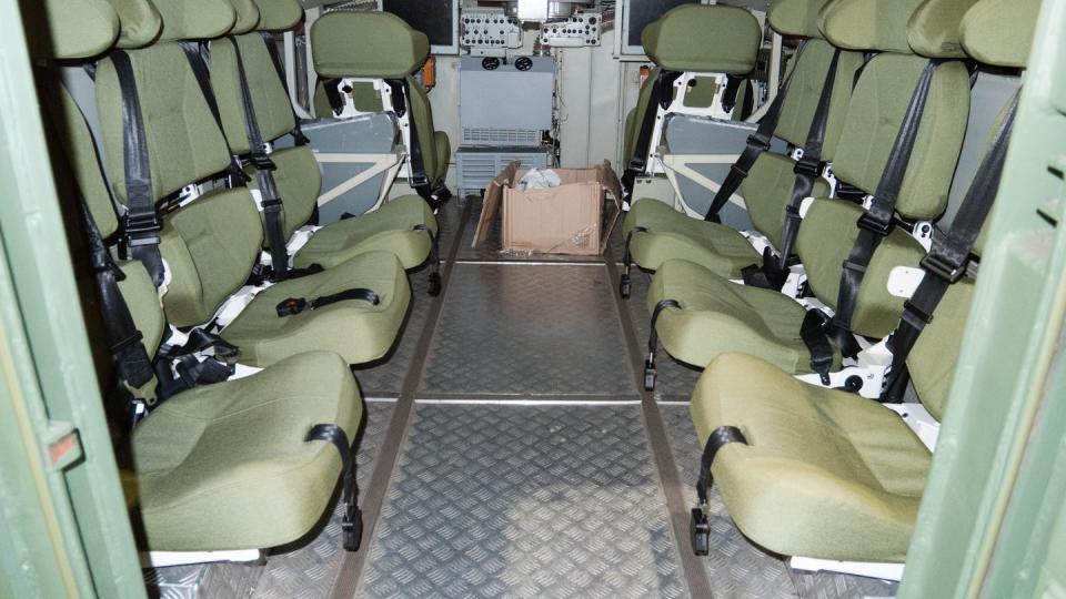 interior of kevlar e infantry fighting vehicle based on mt lb chassis