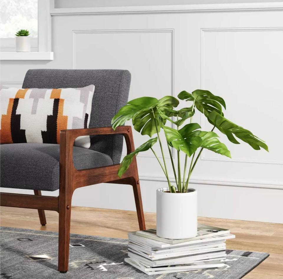 <div><p>"Plants have a positive impact on mood and remind us that spring is around the corner," Kase said. "If the maintenance of plants is too much, there are now great quality artificial plants. A vase of fresh flowers is always great as well."It's no secret that <a href="https://goto.target.com/c/1810802/81938/2092?subId1=seasonal-depression-hom-eoffice-fjollaarifi-03-14-2023-7357644&u=https%3A%2F%2Fwww.target.com%2Fs%3FsearchTerm%3Dfake%2Bplants" rel="nofollow noopener" target="_blank" data-ylk="slk:Target has an amazing selection of artificial plants;elm:context_link;itc:0;sec:content-canvas" class="link ">Target has an amazing selection of artificial plants</a>, like this 21-inch artificial Monstera that comes in a ceramic pot.</p><p><i>You can buy the <a href="https://goto.target.com/c/1810802/81938/2092?subId1=seasonal-depression-hom-eoffice-fjollaarifi-03-14-2023-7357644&u=https%3A%2F%2Fwww.target.com%2Fp%2F21-34-x-23-34-artificial-monstera-arrangement-in-ceramic-pot-project-62-8482%2F-%2FA-80371819" rel="nofollow noopener" target="_blank" data-ylk="slk:artificial Monstera plant;elm:context_link;itc:0;sec:content-canvas" class="link ">artificial Monstera plant</a> from Target for $25. </i></p></div><span> Target</span>