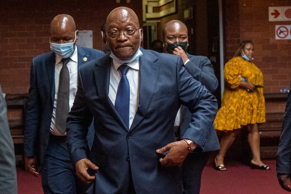 Former South African president Jacob Zuma at the High Court in Pietermaritzburg, South Africa, in January last year (The Associated Press)