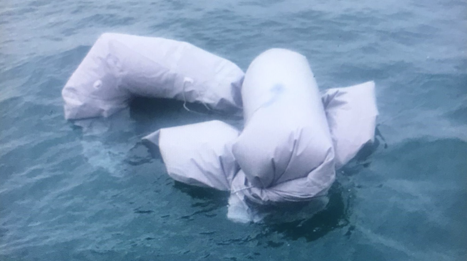 This is all that remains of the boat that capsized in the Channel (Sky News)