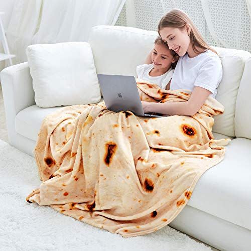 14) Casofu Giant Flour Tortilla Throw Blanket