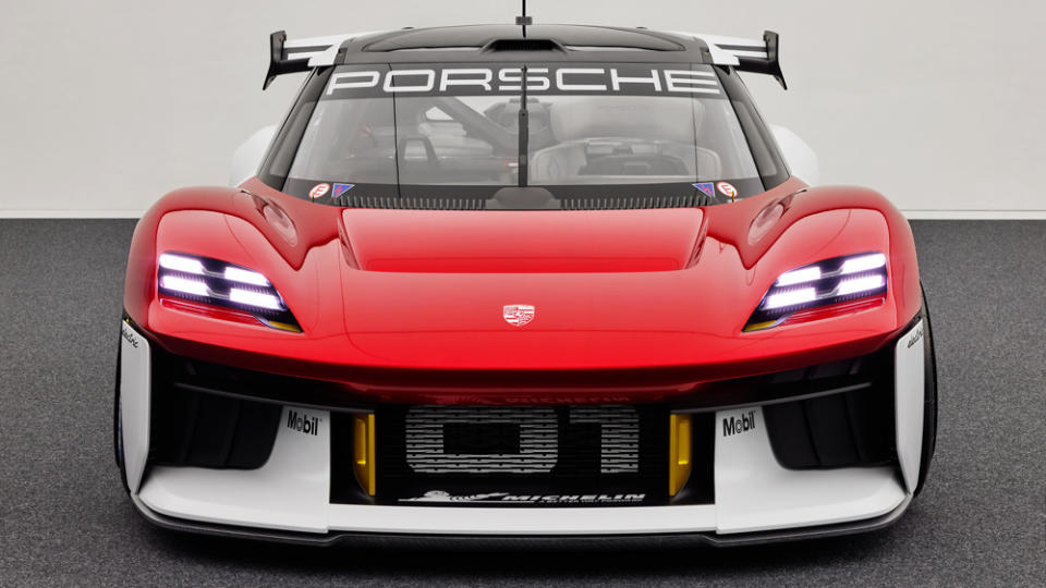 The Porsche Mission R, an all-electric concept race car. - Credit: Photo: Courtesy of Porsche AG.