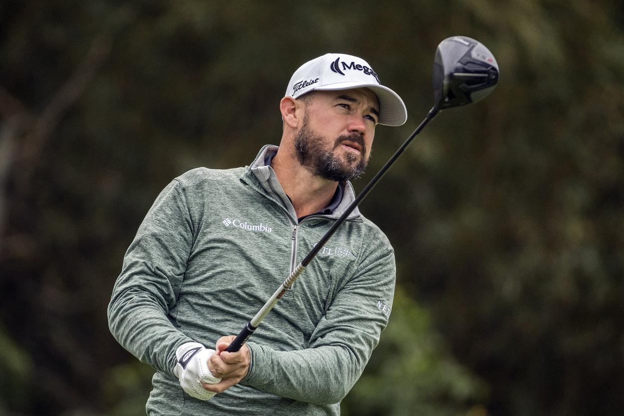 Brian Harman watches his tee shot at the 2022 RSM Classic at the Sea Island Club Seaside Course. Under the new PGA Tour schedule, winners of the RSM Classic will continue to get an invitation to the Masters.