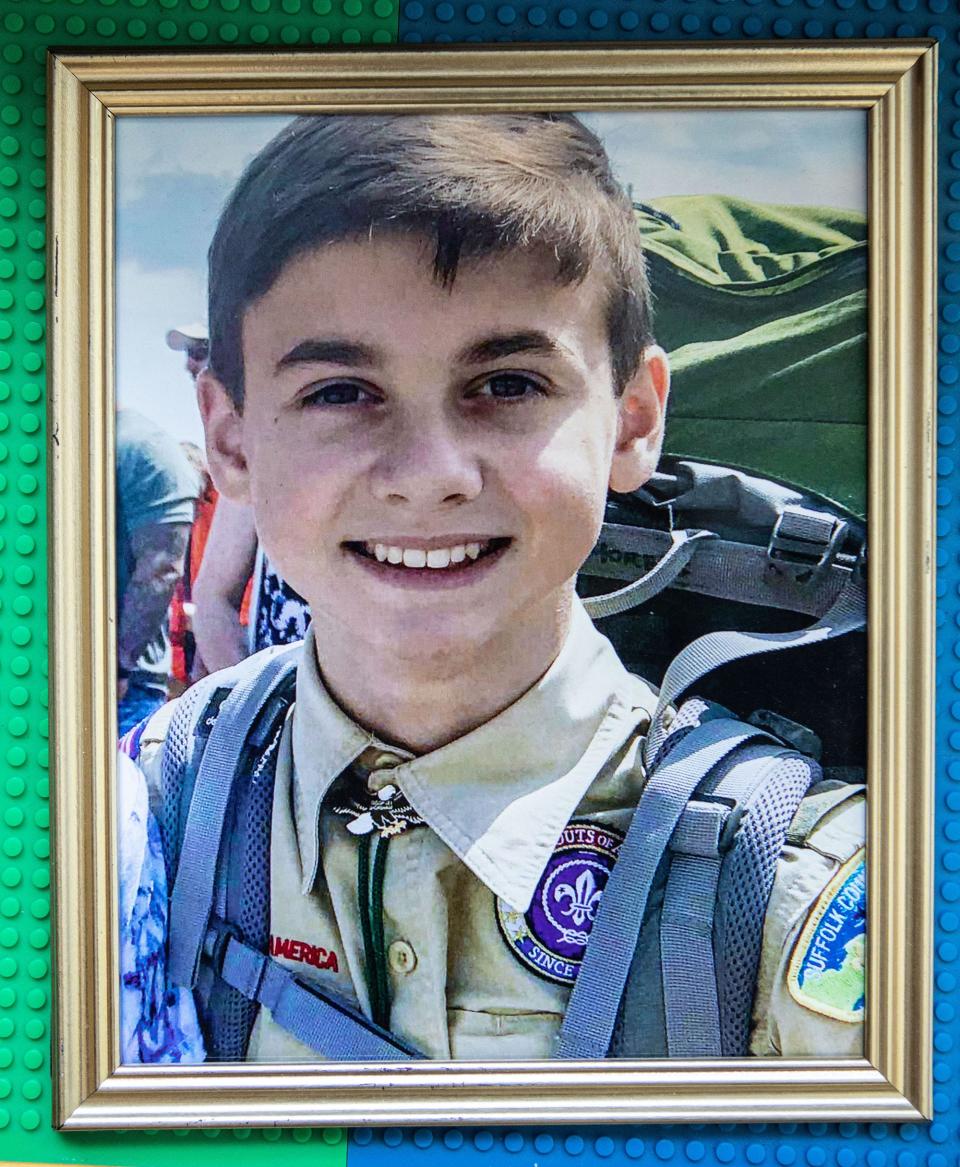 A family photo of Andrew McMorris, of Wading River, N.Y., who was killed when he was 12 years old by a drunken driver while hiking with his Boy Scout troop in 2018. Andrew’s mother, Alisa, is trying to get legislation passed that would lower the blood-alcohol concentration for DWI to .05 to as part of her efforts to crack down on drunken driving.