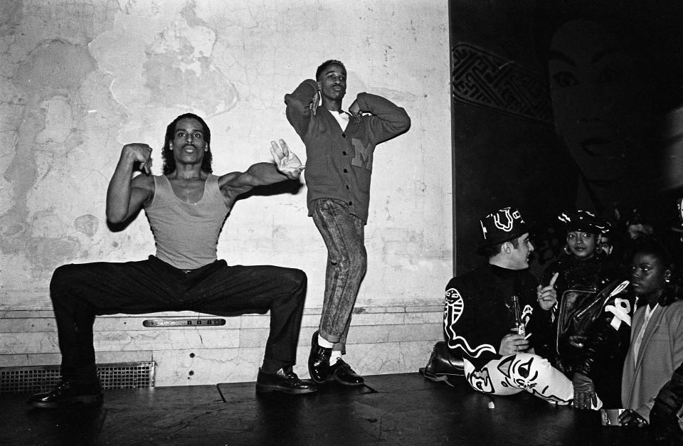 Image: Willi Ninja, left, and dancer voguing at nightclub Mars in 1988 in New York City, New York. (Catherine McGann / Getty Images)