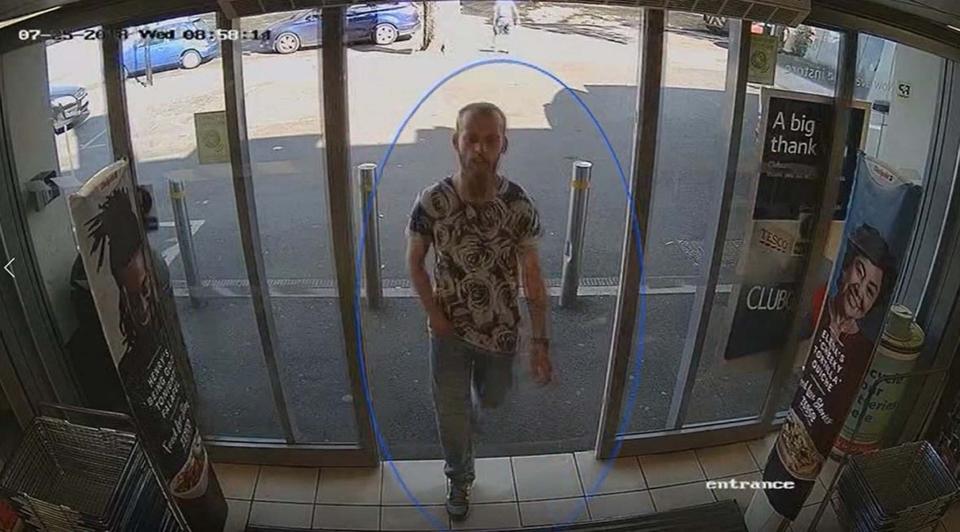 Stephen Nicholson appears in CCTV footage from July 2018 issued by Hampshire Constabulary. (PA)