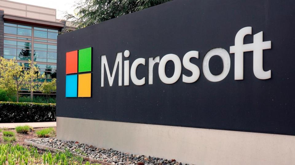 PHOTO: In this April 27, 2021, file photo, a sign is shown on the Microsoft corporate campus in Redmond, Wash. (Sipa USA via AP, FILE)