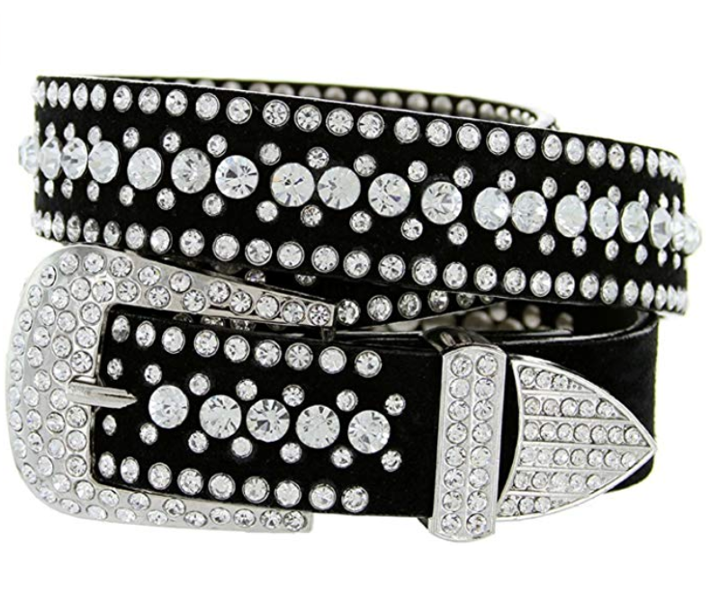 Ladies Western Rhinestone Bling Cowgirl Leather Belt. (Photo: Amazon)