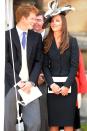 Turning a fashion corner with her simple yet stylish ensemble, Kate was spotted giggling with her future brother-in-law Prince Harry at a royal event at Windsor Castle in 2008.