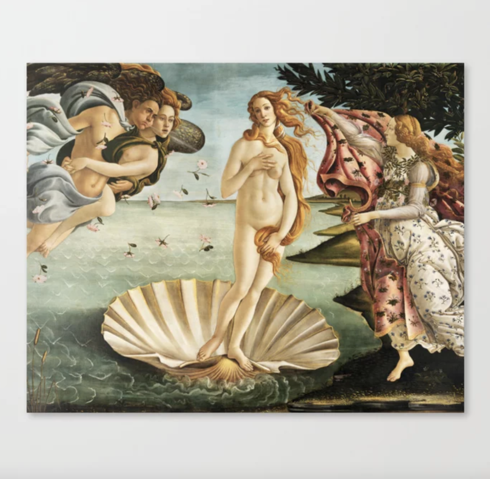 <p><a href="https://go.redirectingat.com?id=74968X1596630&url=https%3A%2F%2Fsociety6.com%2Fproduct%2Fthe-birth-of-venus-by-sandro-botticelli8179451_stretched-canvas&sref=https%3A%2F%2F" rel="nofollow noopener" target="_blank" data-ylk="slk:Shop Now;elm:context_link;itc:0;sec:content-canvas" class="link ">Shop Now</a></p><p>The Birth of Venus by Sandro Botticelli Canvas Print</p><p>society6.com</p><p>$90.90</p><span class="copyright">Society6</span>