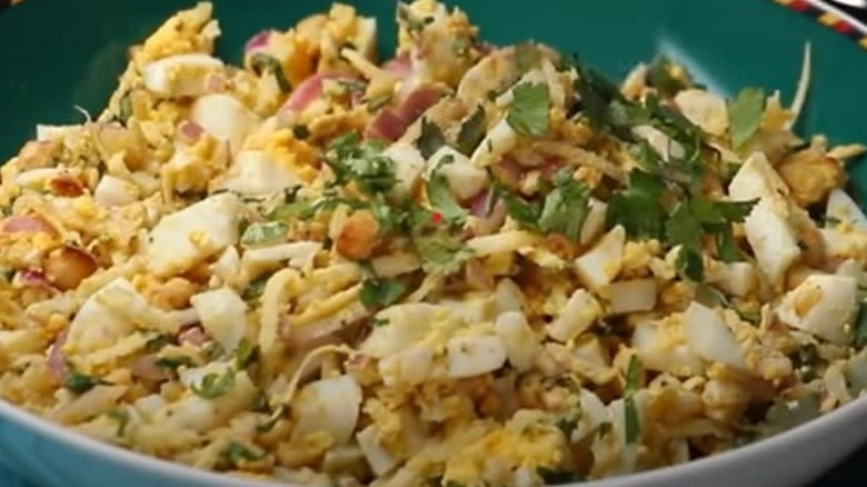 Indian egg salad with peanuts