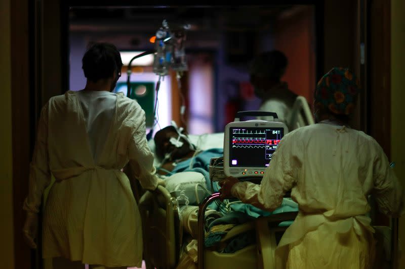 FILE PHOTO: Robert Ballanger hospital faces Covid-19 in Seine-Saint-Denis, one of France's poorest districts on the northern edge of Paris