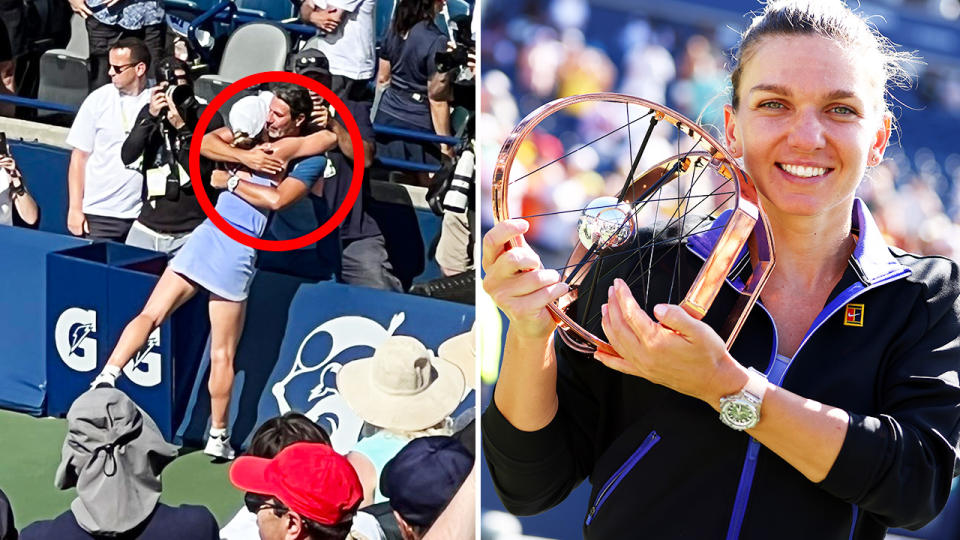 Simona Halep, pictured here after winning her first title under new coach Patrick Mouratoglou. 