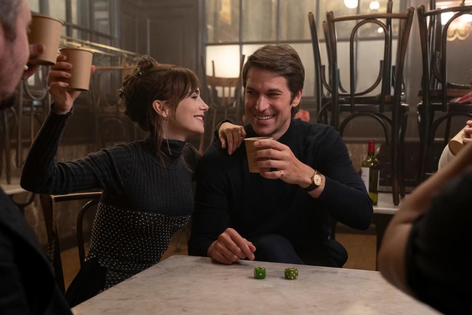 <h1 class="title">Emily in Paris. (L to R) Lily Collins as Emily, Lucas Bravo as Gabriel in Emily in Paris. Cr. Stephanie Branchu/Netflix © 2024</h1><cite class="credit">STEPHANIE BRANCHU/NETFLIX</cite>