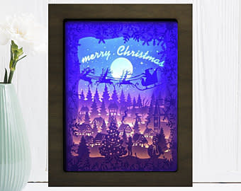 Custom Photo Light Box (4 photos per box) - Perfect Gift Idea for Birthday, Wedding, Anniversary, Memorial, Memoriam, Graduation, Photo Gift