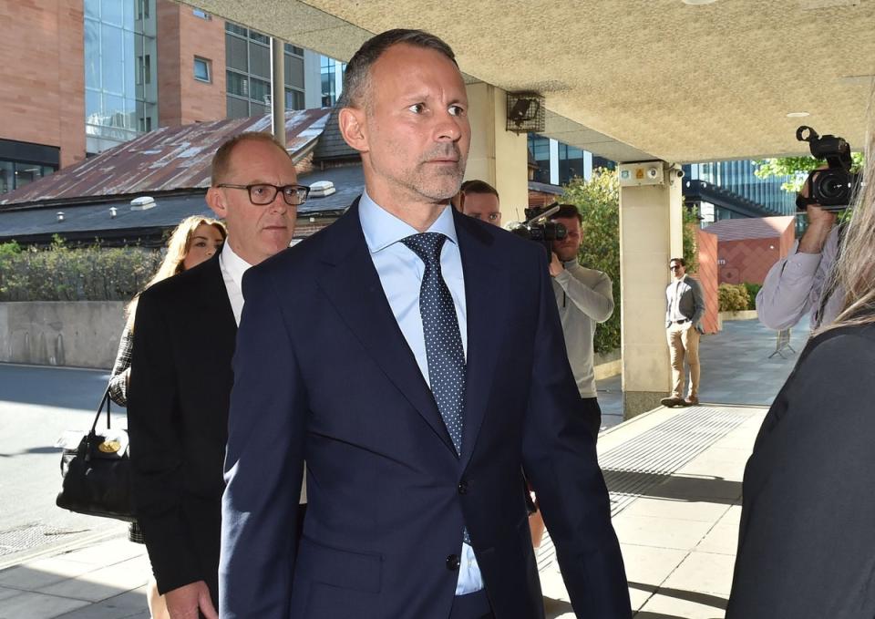 Former Manchester United footballer Ryan Giggs arriving at Manchester Crown Court (Steven Allen/PA) (PA Wire)